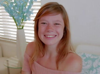 freckles Cute Teen Redhead with Freckles Orgasms during Casting best tits cute