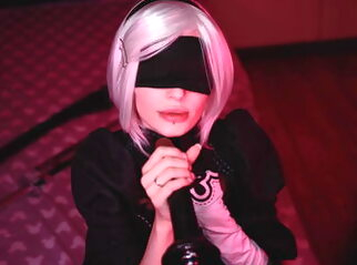 unknown Bbc nier automata cosplay bbc blowjob blindfolded fucking machine