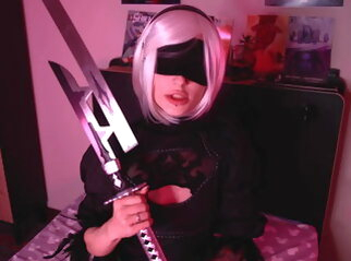 toy Pink anal nier automata porn with anal blindfolded cosplay